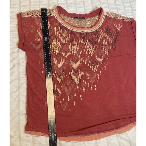 Miss Me Women's, Size Large,  Red Sequin Lace Back Top - Picture 8 of 8